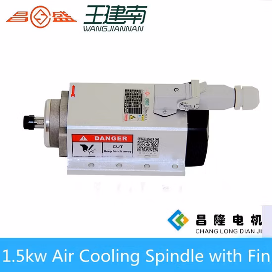 Air Cooling 80mm Diameter 2.2kw Er16 Round Spindle Motor for Woodcarving/Wood Engraving